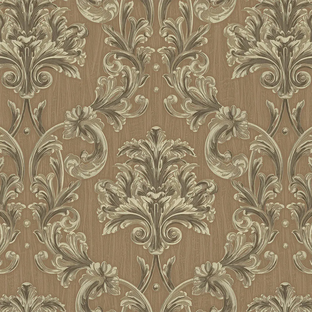 Brown Embossed Wallpaper – 3D Floral (6808-4)
